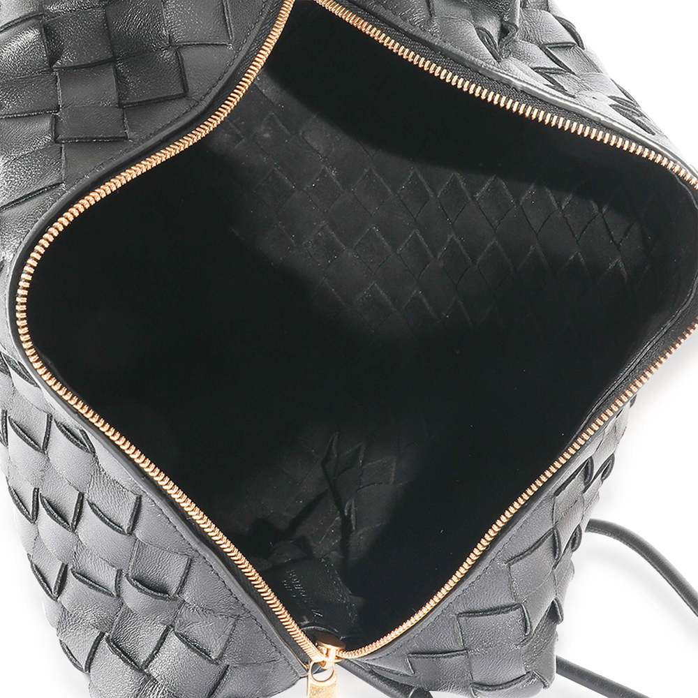 Bottega Veneta Black Intrecciato Leather Medium Loop Crossbody Bag - Picture 8 of 8